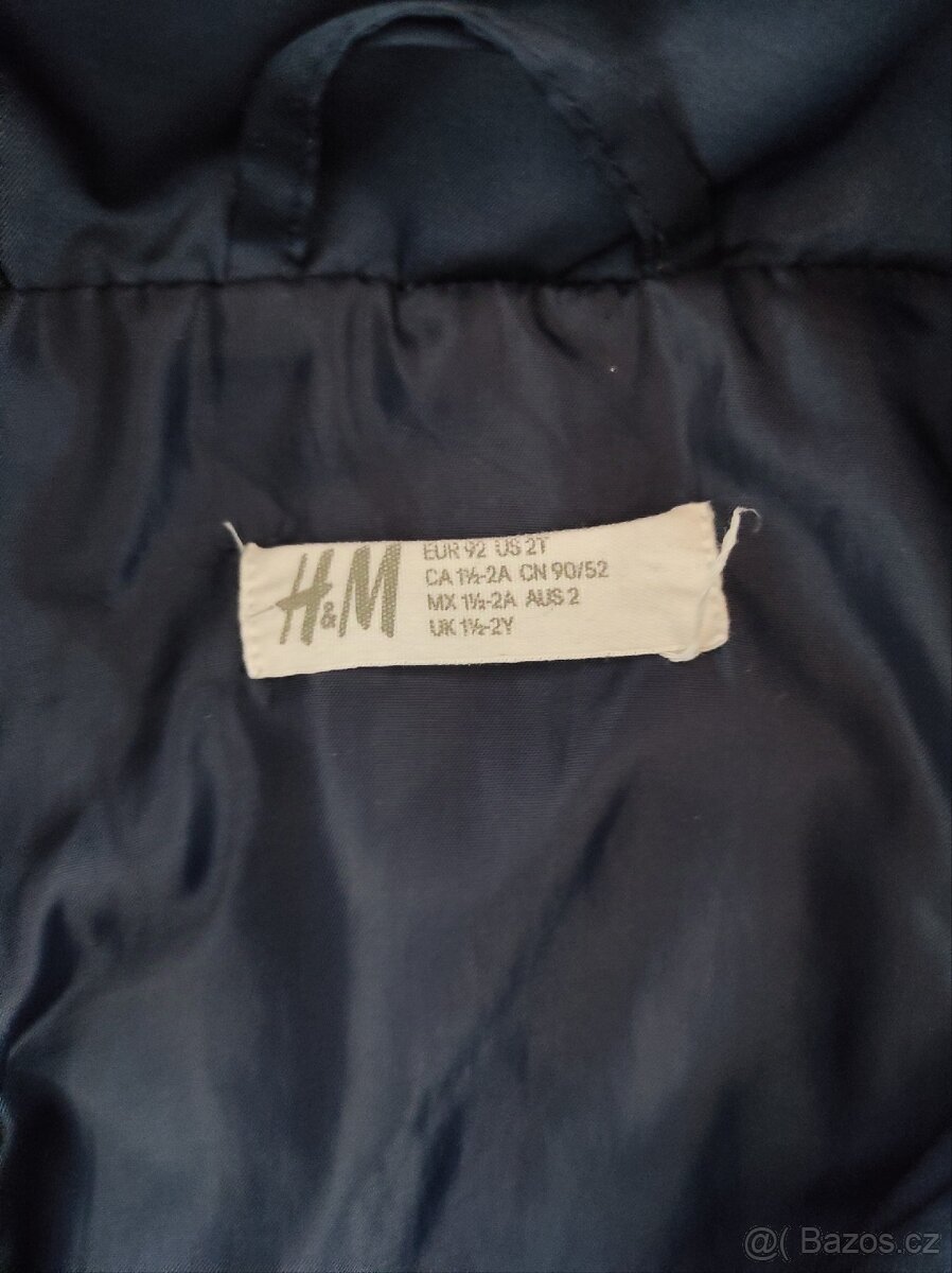 Dívčí zimní bunda HM (modrá), velikost 92 - 3