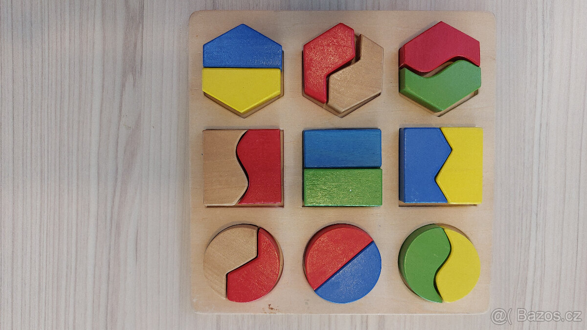 Dřevěná destička s geometrickými tvary - 3