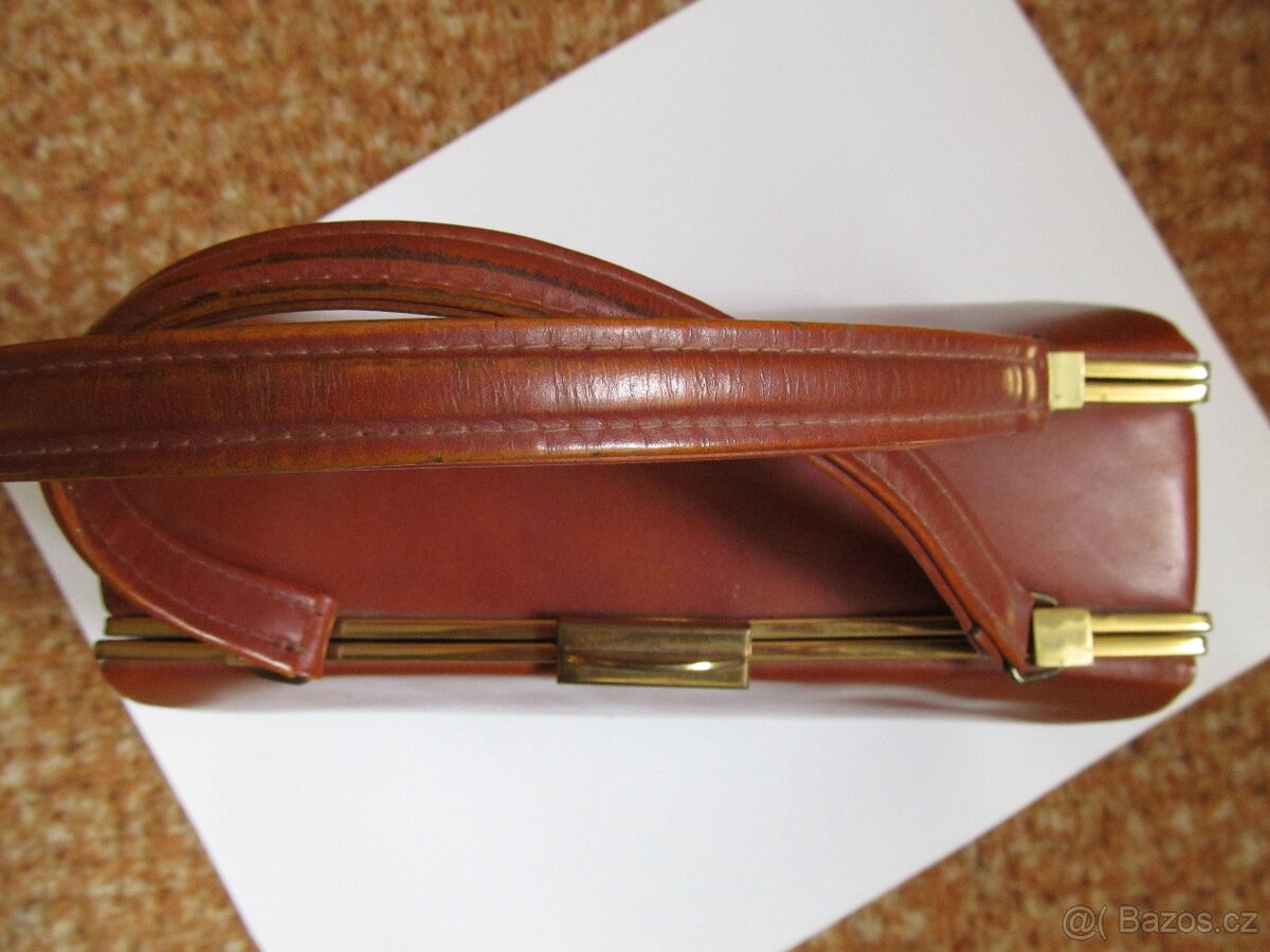 Kožená kabelka, z Paříže, 1970, nadčasová - 3