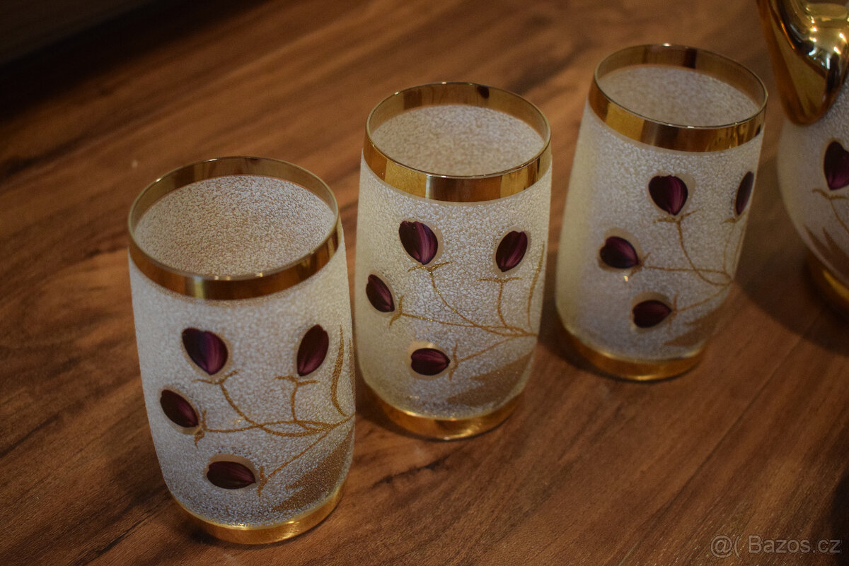 Skleněný servis - skleničky, mísa, džbán, cukřenka - 3