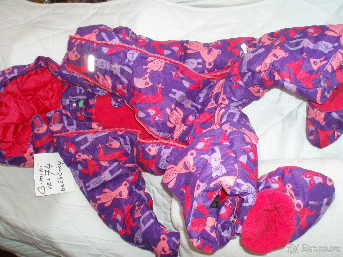 kvalitní reflex.zimní kombinéza G-mini vel.74 s bačkůrkama - 3