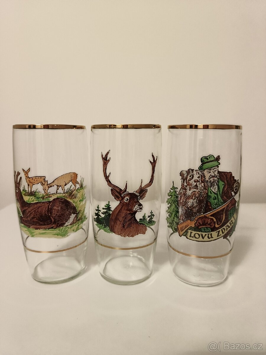 Sklenice lovecký motiv - 3