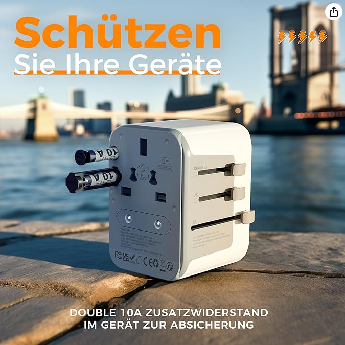 Mezinárodní cestovní adaptér/nabíječka - 3