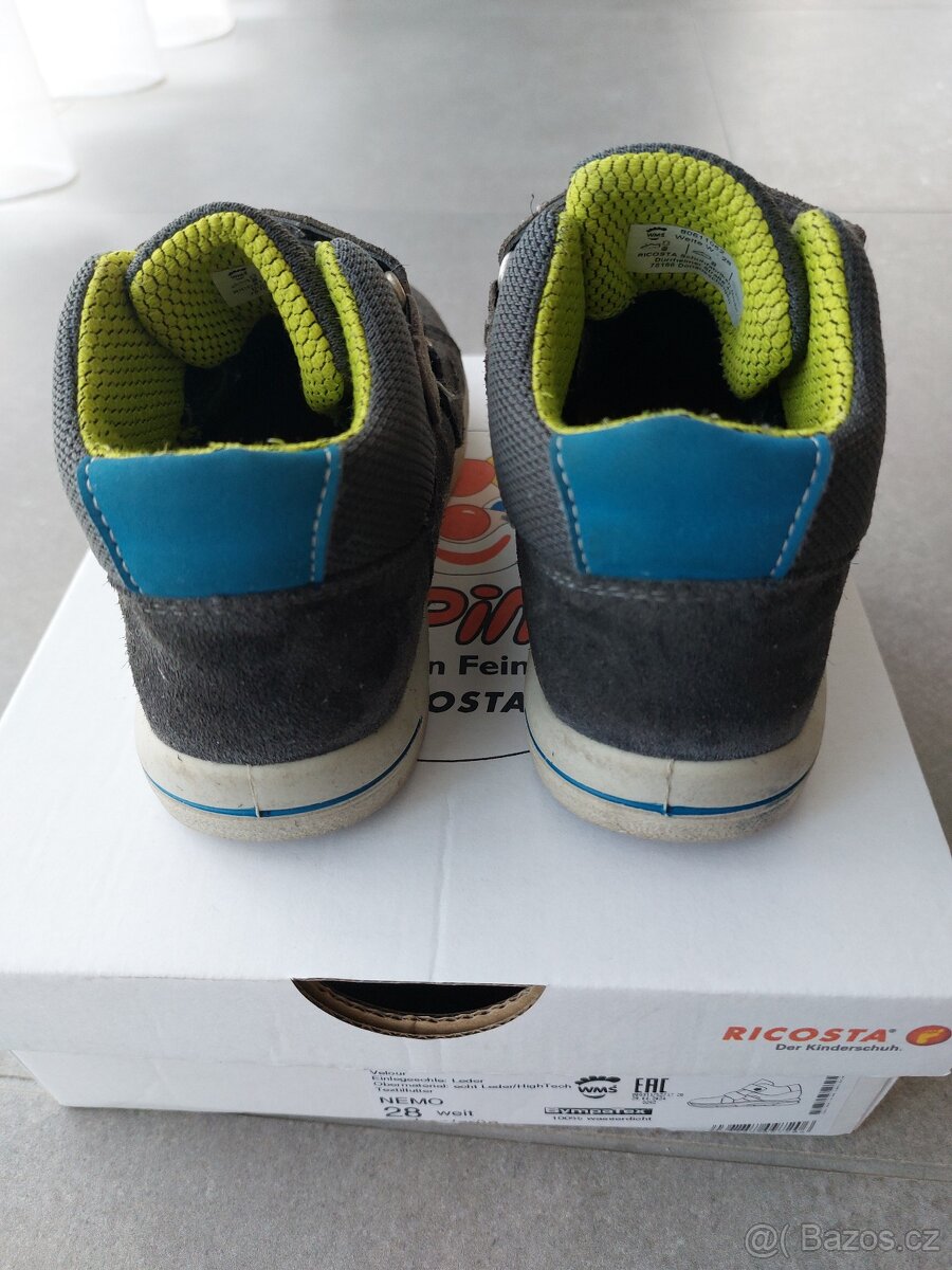 Celoroční chlapecké boty Ricosta Pepino Nemo šedé v. 28 - 3