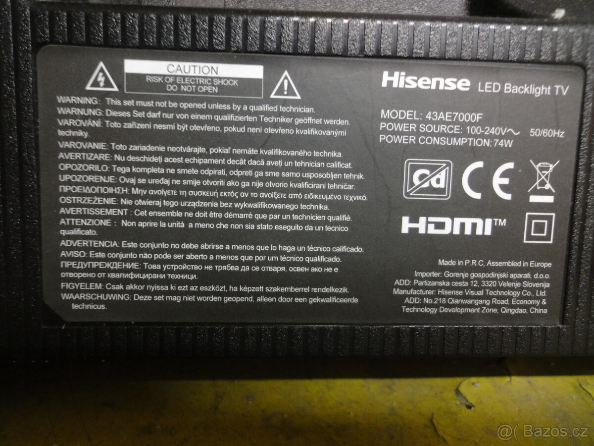 Televize Hisense 43AE7000F - 3