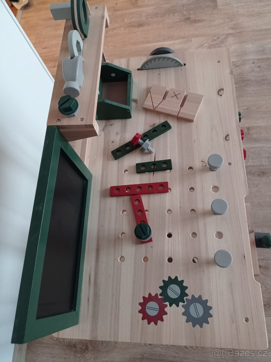 Dřevěný pracovní stůl/ponk pro děti - 3