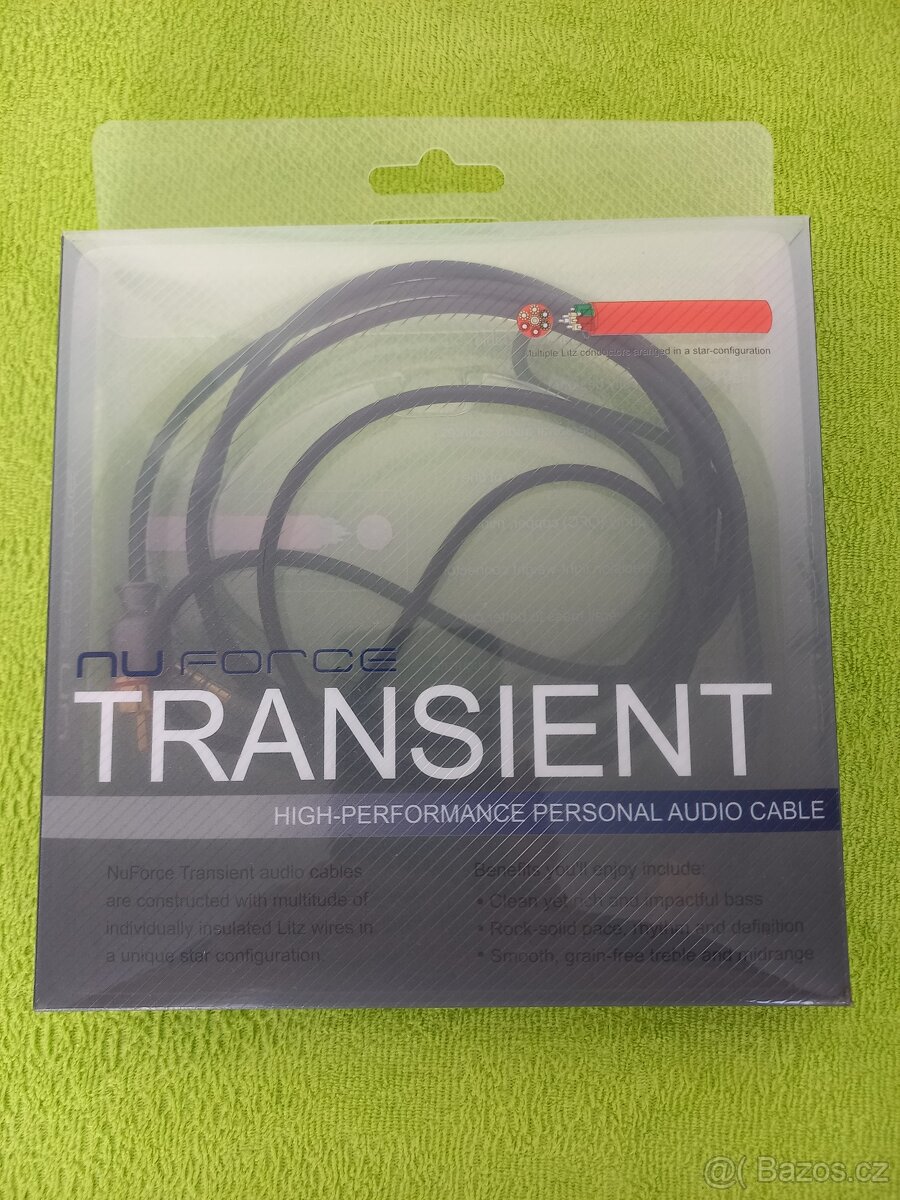 Redukce NuForce Transient jack 3,5/2xRCA samec 1,50m - 3