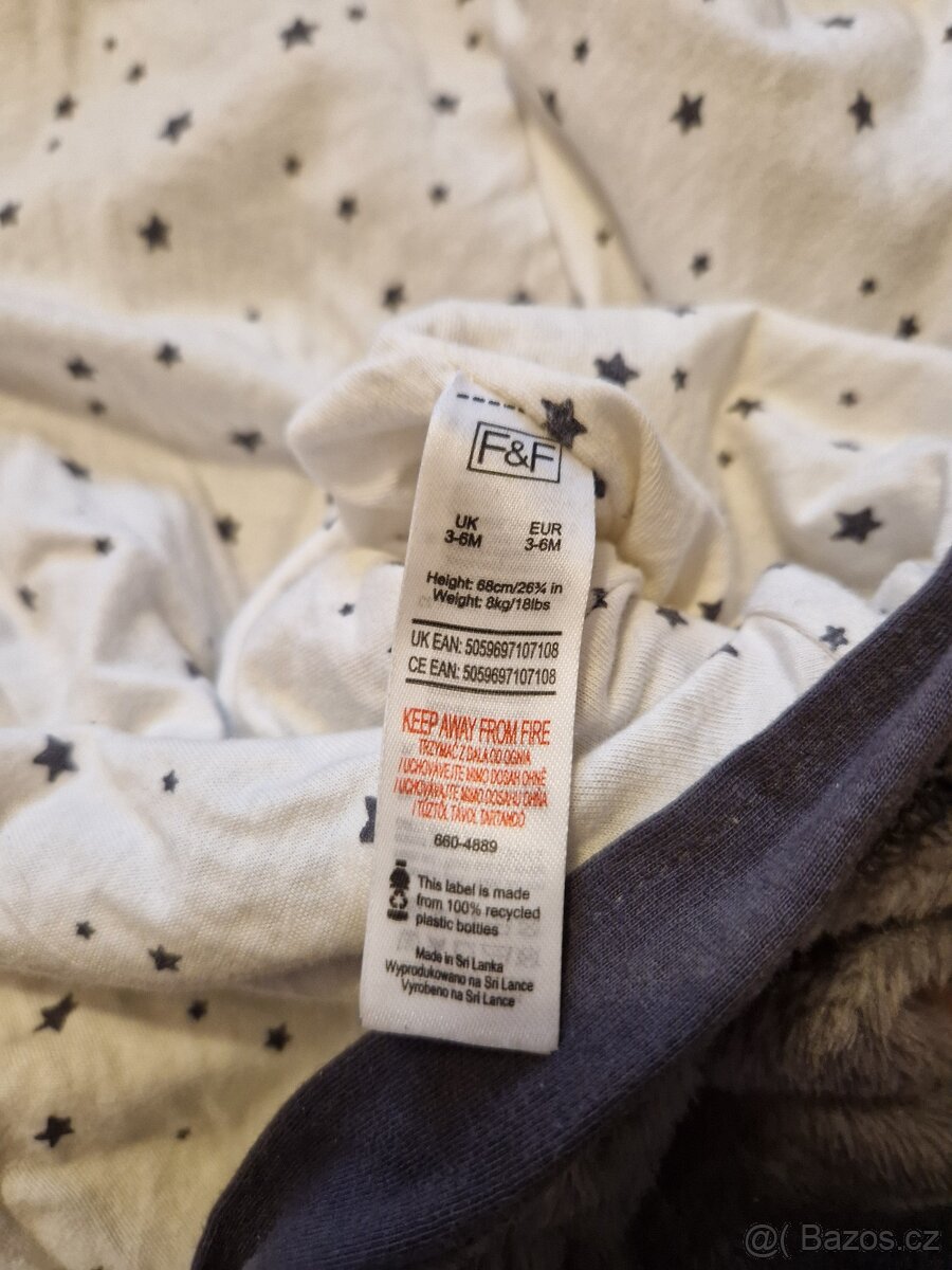 Zateplený overal s oušky F&F, vel. 68 (3-6 měs.) - 3