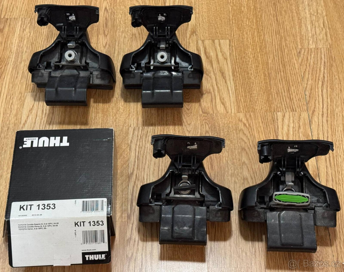 Thule patky 754 + 4 zámečky + kit 1354, střešní nosič - 3