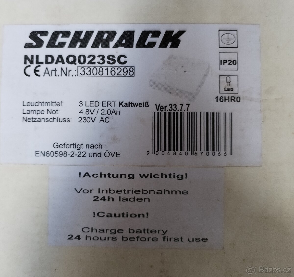 SCHRACK NLDAQ023SC nouzové svítidlo 3LED 2.0Ah - 3