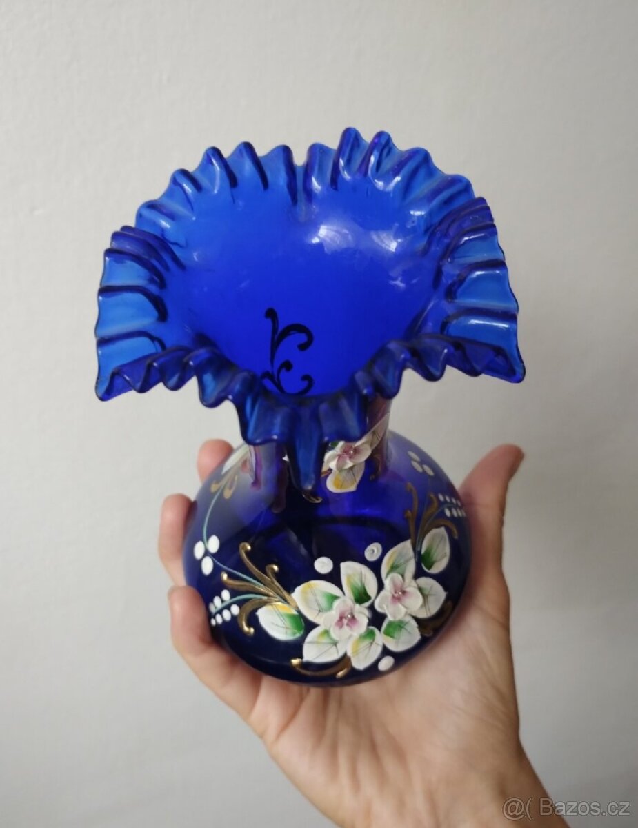 Modrá váza vysoký smalt - 3