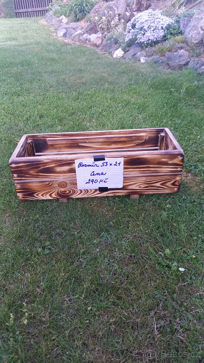Dřevěné truhlíky opalované nové - 3