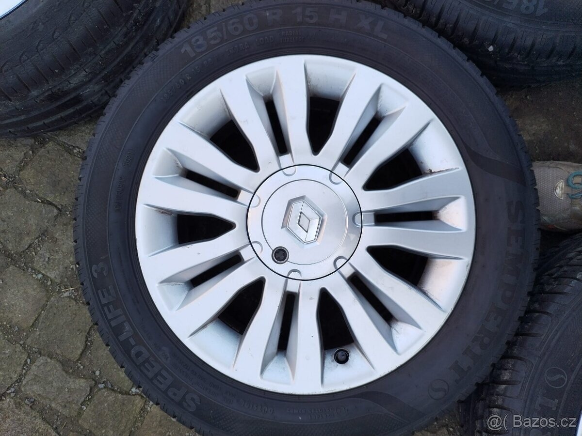 RENAULT CLIO disky 4x100 R15 ET 43 +185/65/15 léto - 3