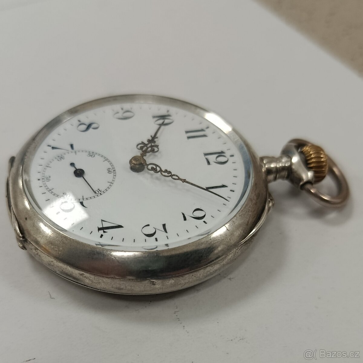 Starožitné stříbrné kapesní hodinky HELLOS - 3