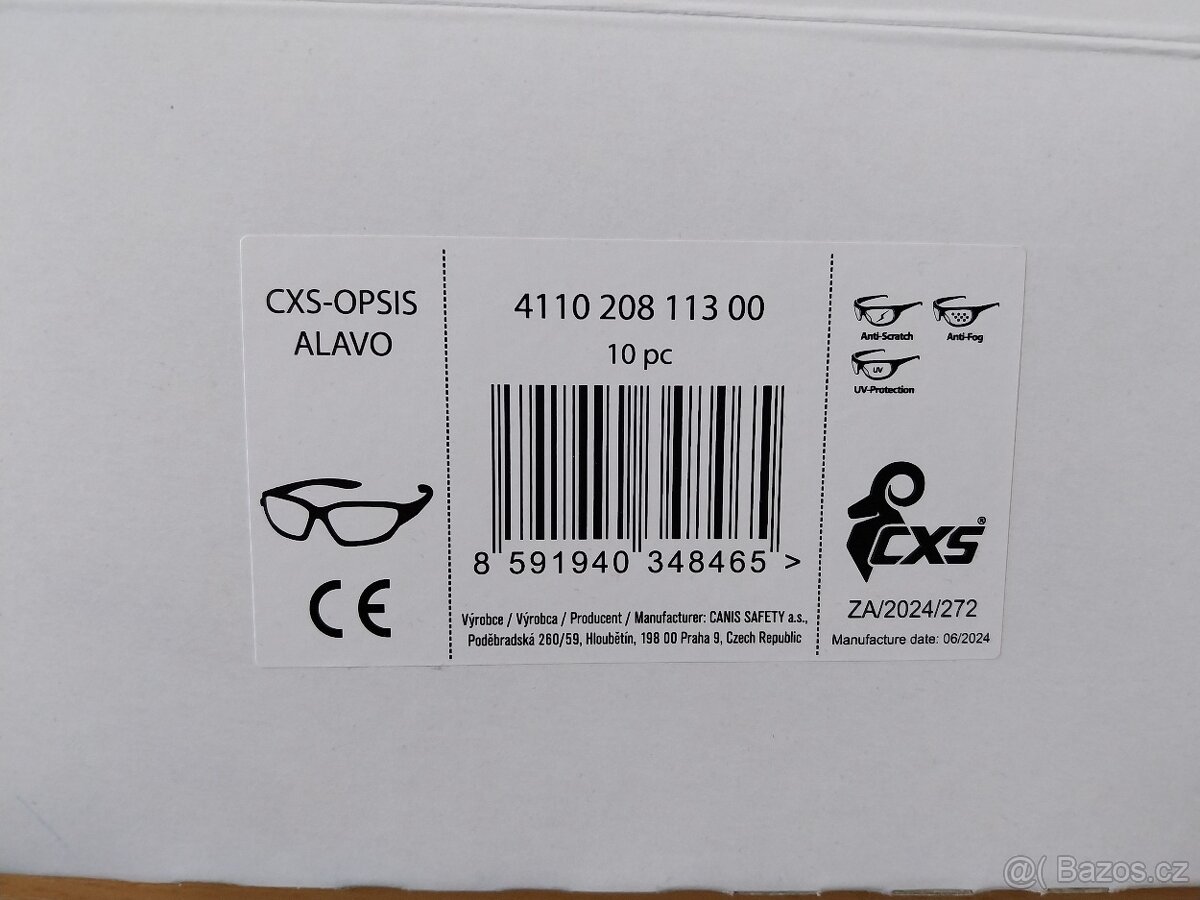 Brýle ochranné , čiré,CXS OPSIS ALAVO - 3