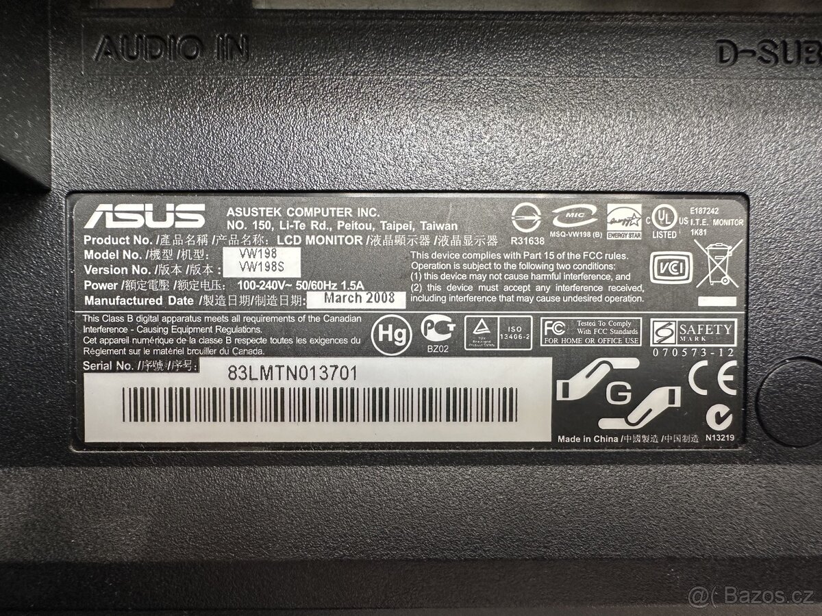 Monitor Asus vw198s - 3