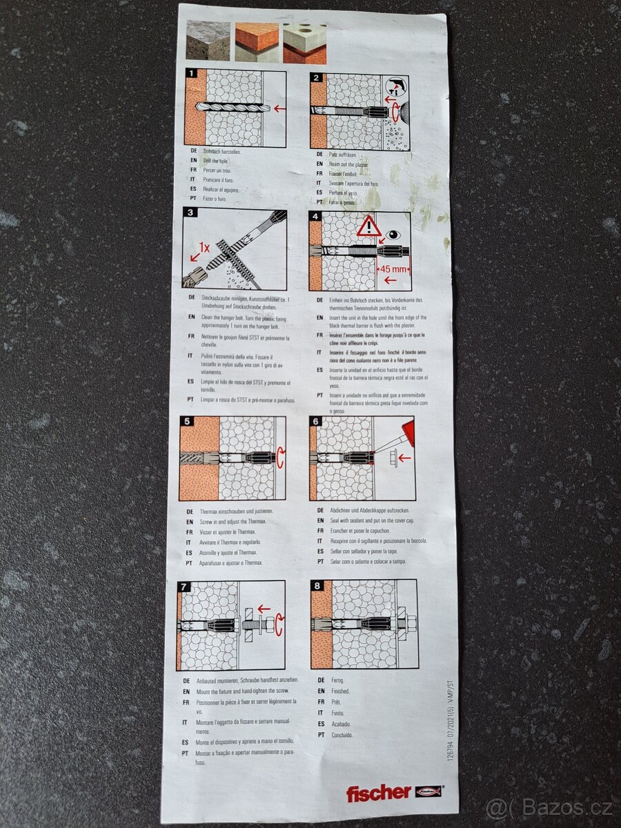 Nové kotvy do zateplení Fischer Thermax 10/220 M8, 6 ks - 3
