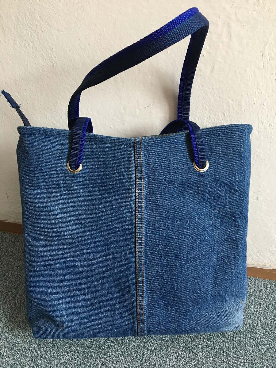 OBR květy - jeans - přívěsek - 3