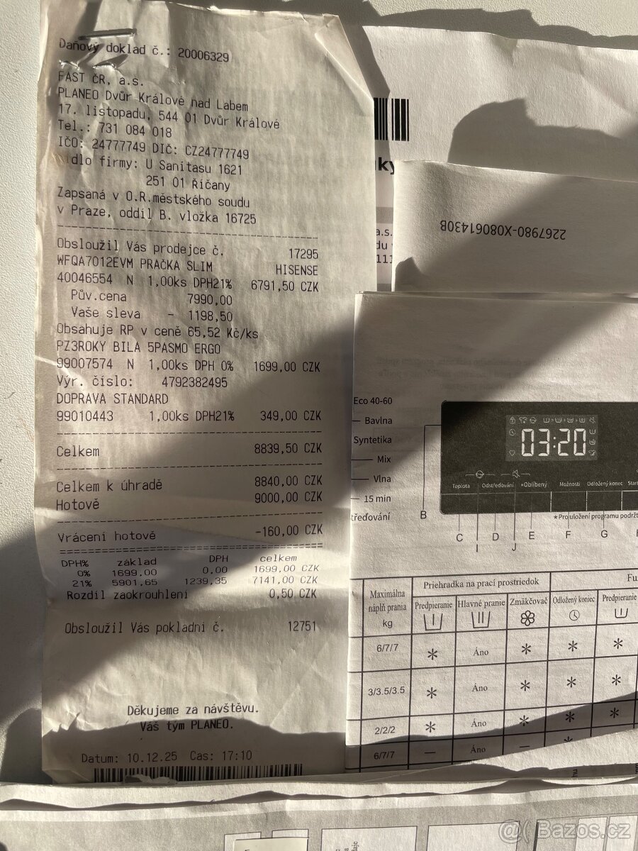 Hisense WFQA7012EVM Zaruka 3roky - 3