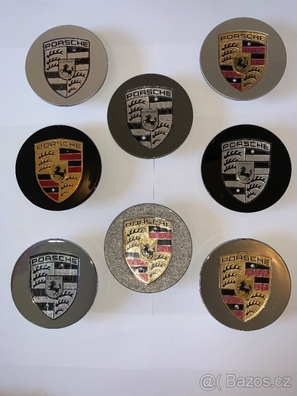 Porsche středové krytky 4ks (pokličky)76mm 8.barev - 3