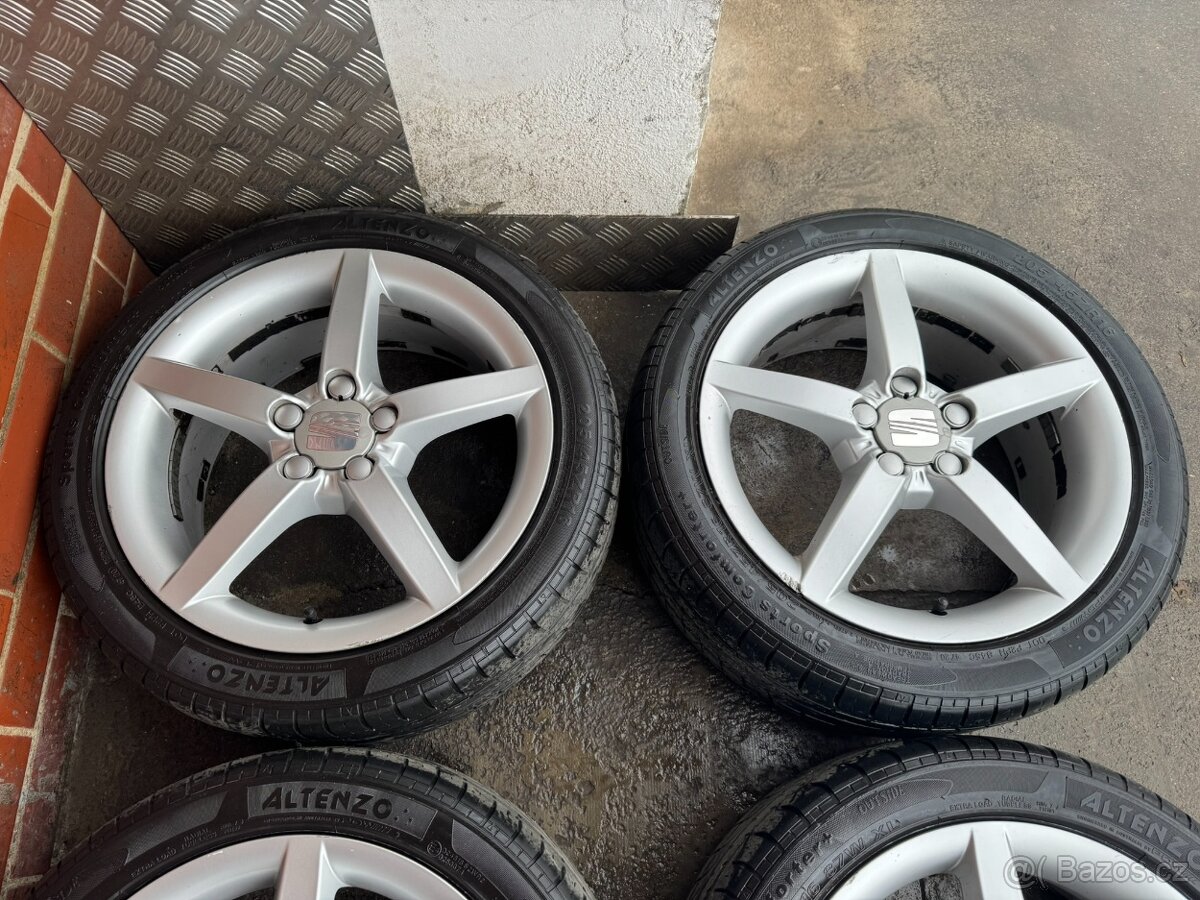 Alu 16" 5x100,orig. SEAT Sport letní pneu 70% - 3