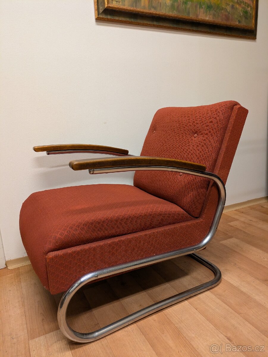 Funkcionalismus, chrom křeslo S 411 Thonet - 3