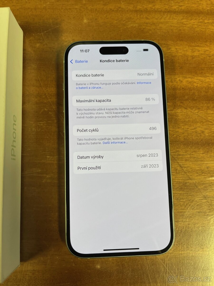 APPLE IPHONE 15 128GB ZELENÝ, BATERIE 86% - 3