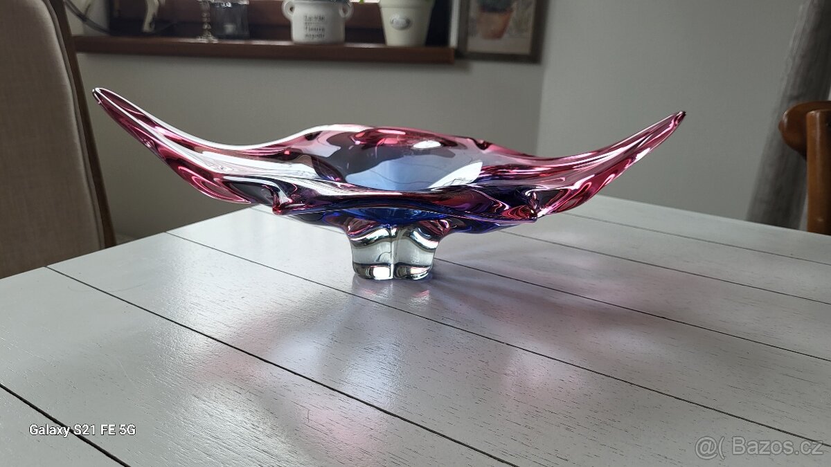 LUXUSNÍ MÍSA HUTNÍ SKLO SBĚRATELSKÁ NÁDHERNÁ - 3