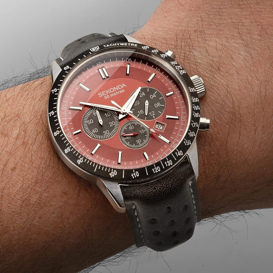 hodinky Sekonda maroon red - 3