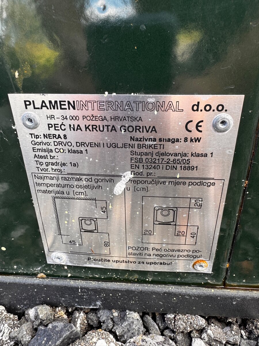 Kamna Plamen 8kw - 3