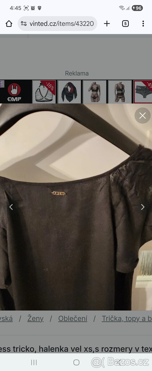 Guess tricko, halenka vel xs,s rozmery v textu - 3