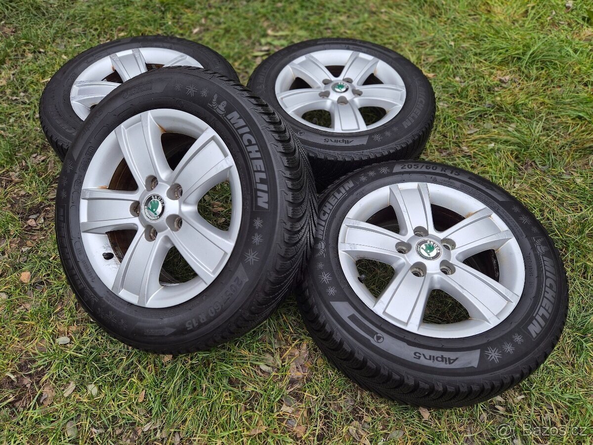 Kompletní zimní ALU kola Škoda PYXIS - 205/60 R15 - 5x112 - 3