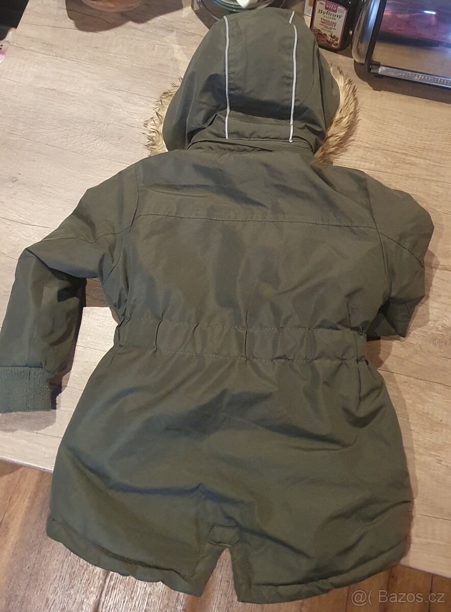 Dívčí zimní bundy s kožíškem, vel. 92 - 2 KUSY - 3