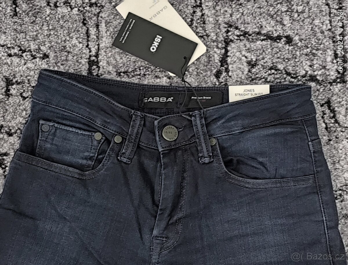 Nové pánské, chlapecké džíny zn. Gabba super Slim Fit, - 3