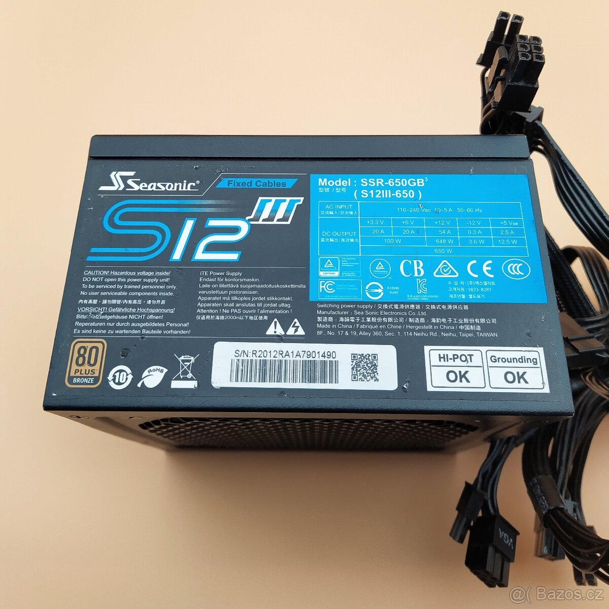 Prodám PC zdroj Seasonic S12III-650 - 3