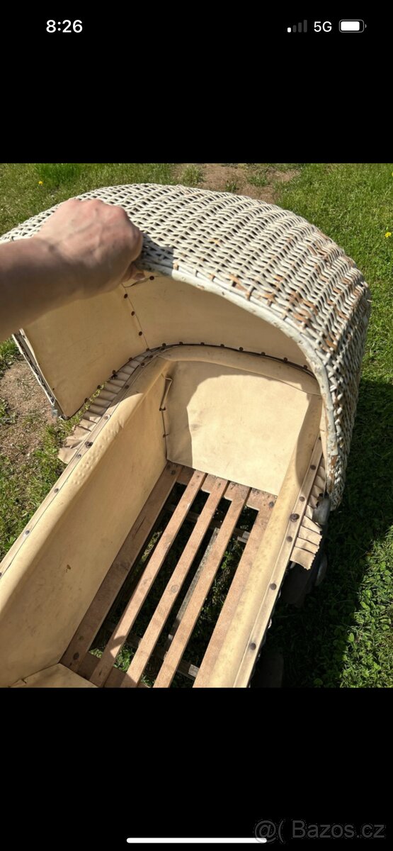 Starožitný kočárek perak - 3