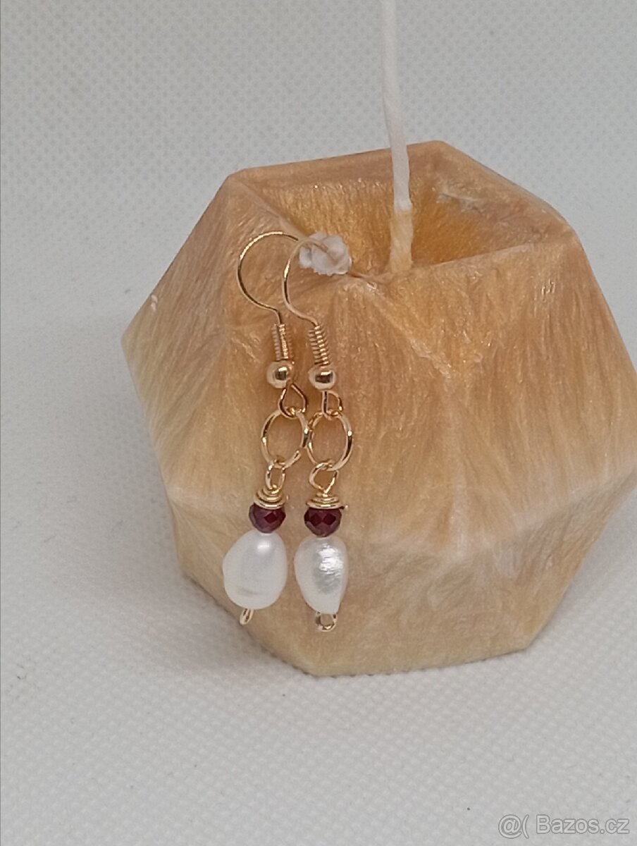 Handmade náušnice se sladkovodními perlami - 3