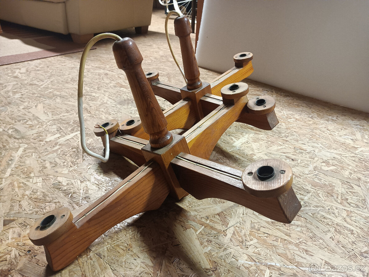 2x starožitný 4-ramenný retro lustr - 3