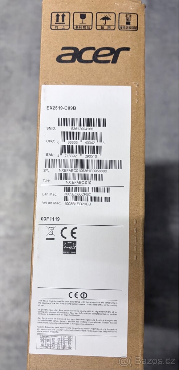 - Notebook Acer Extensa EX2519-C09B - - 3