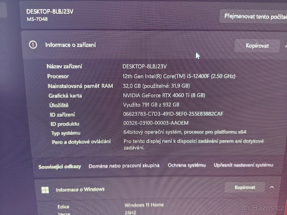 Prodám PC -MSI 7D48 - 3