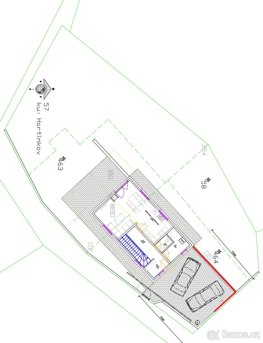 Prodej stavebního pozemku 554 m² Hartinkov - 3