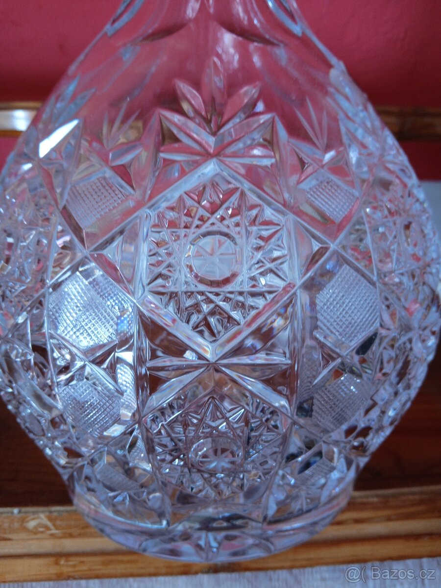 Broušená křištálová karafa na víno - 3