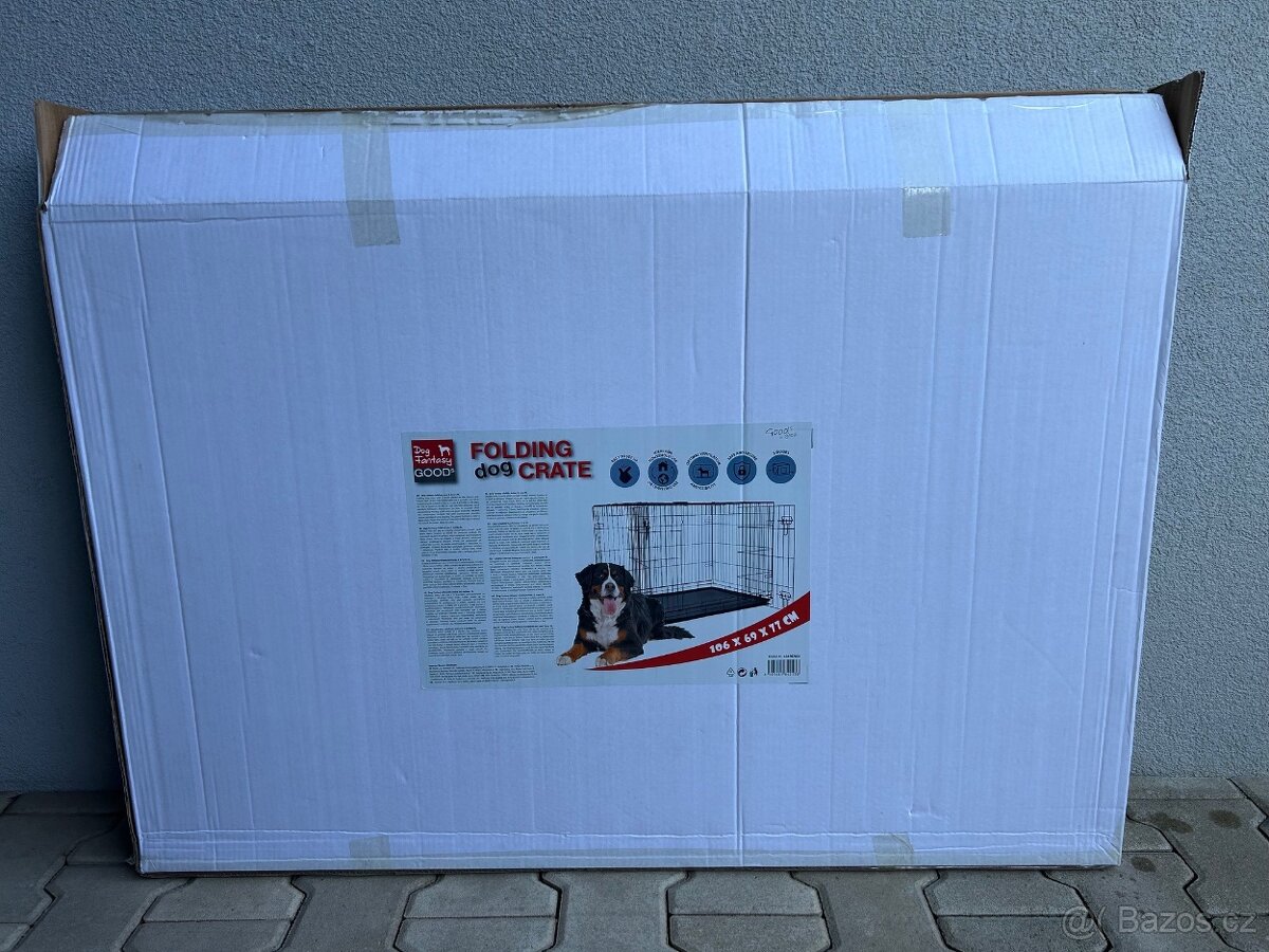 Klec Dog Fantasy skládací XL černá 2 dveře 106x69x77cm - 3