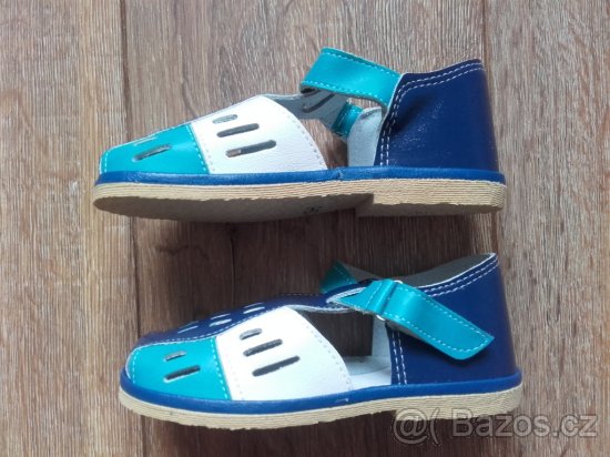 Hlapecké/klučičí kožené sandálky/boty na suchý zip - 3