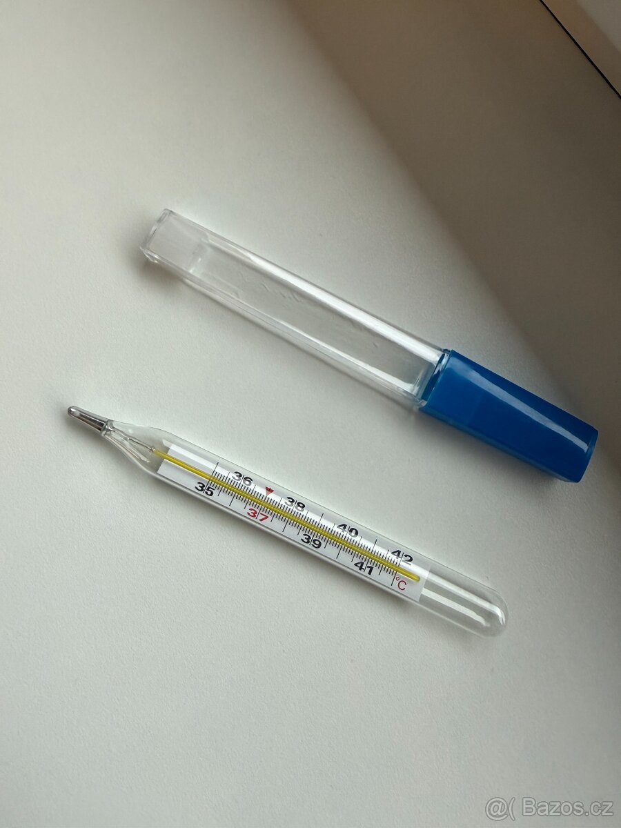 Rtuťový teploměr - lékařský, skleněný - 3