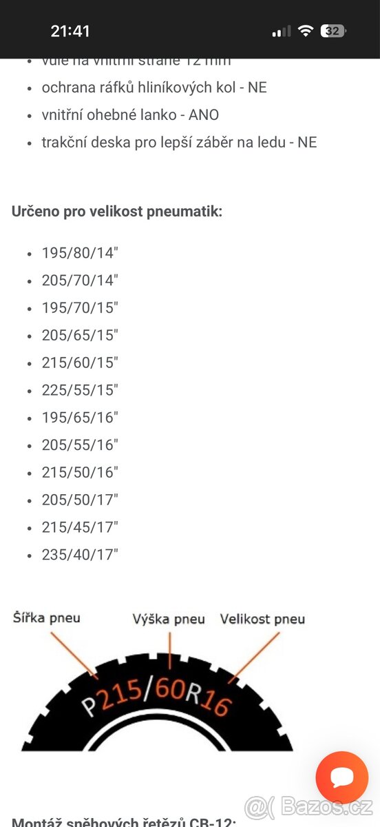 Sněhové řetezy CB 12 - 3