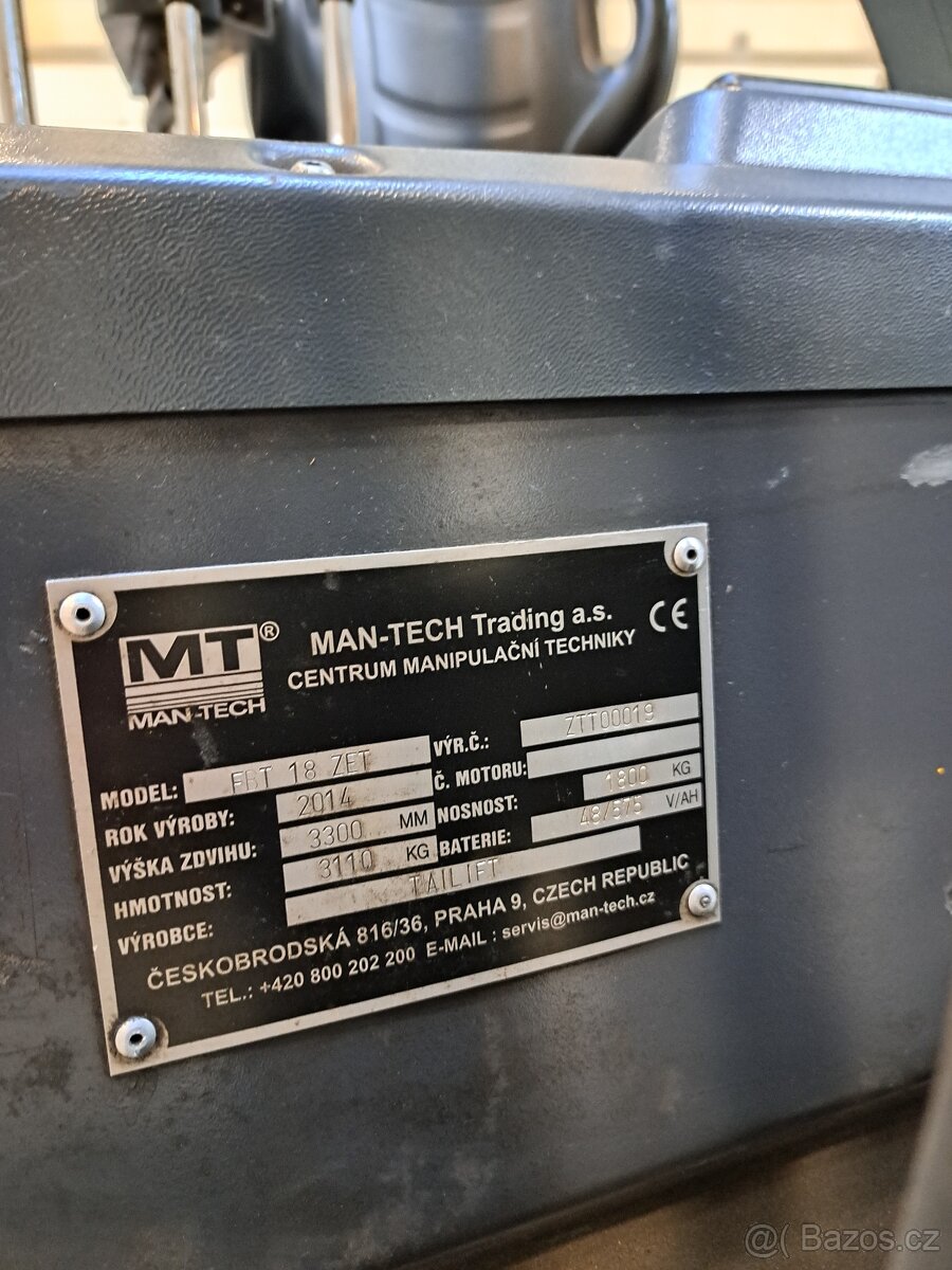 Elektrický VZV MAN-TECH ET 18 2ET s nabíječkou - 3