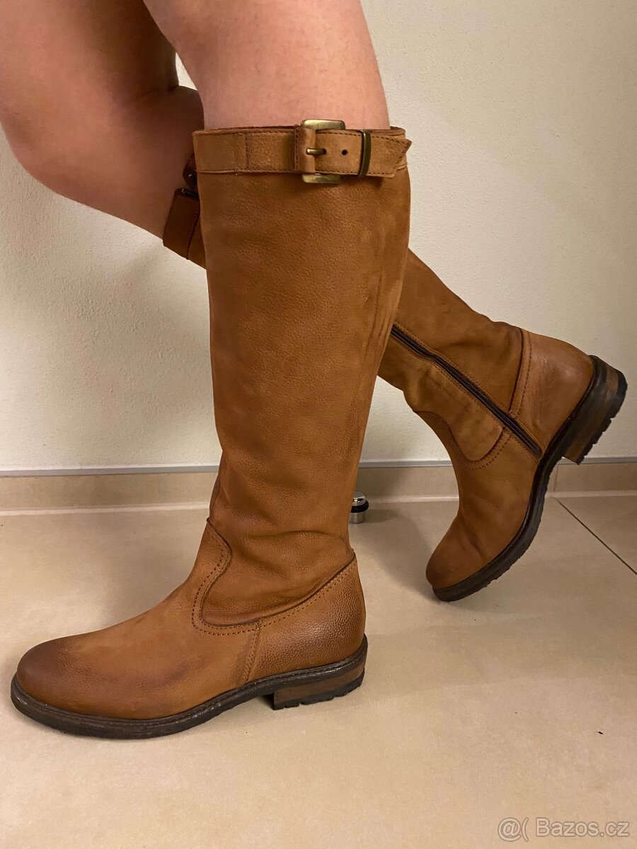kožené kozačky nové vel. 36 - 3