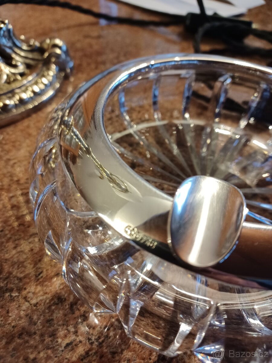 Stříbro 0,835 + křišťál, popelník - 3