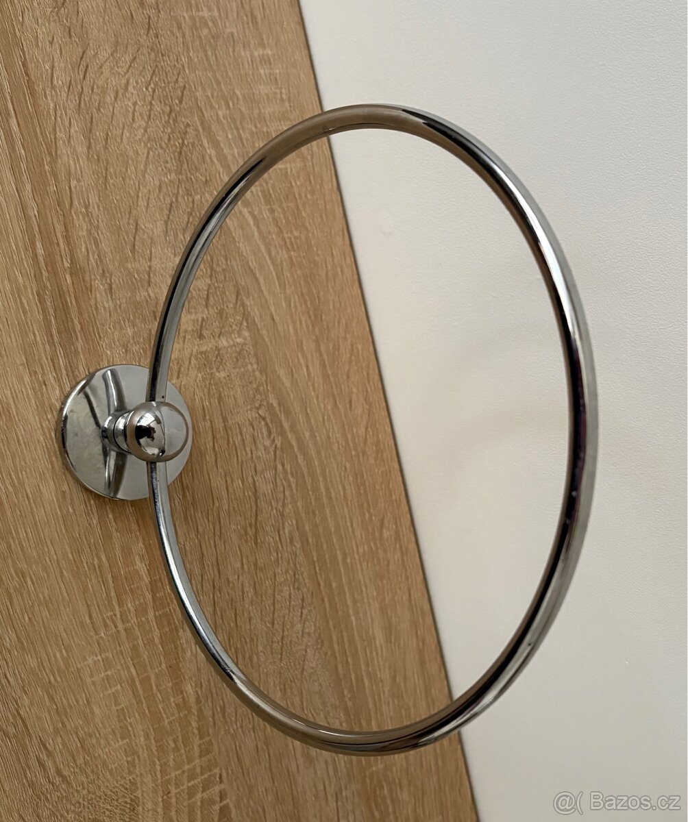 Kruhový držák na ručníky - chrom - 3